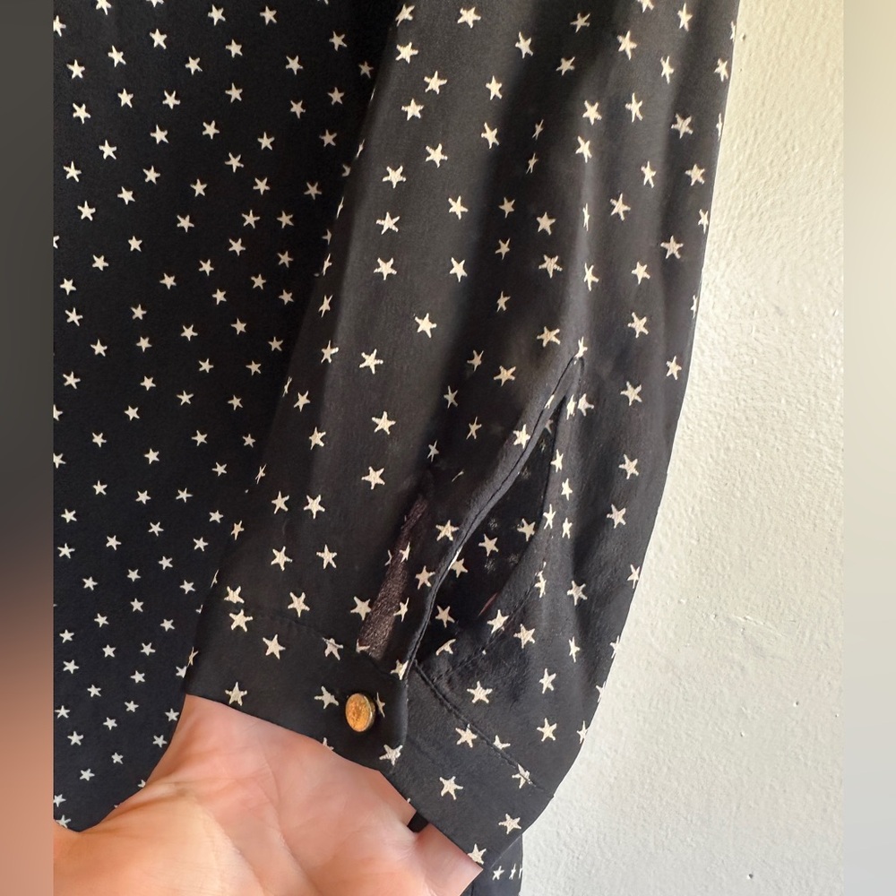 Madewell Black Star Print Long Sleeve Dress - Picture 4 of 7